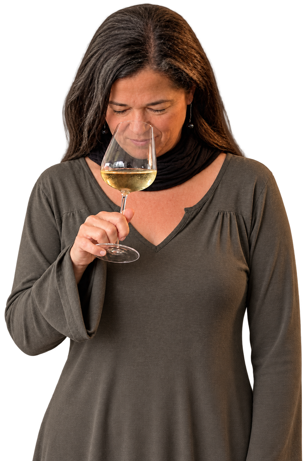 Suzana Barelli degustando vinho